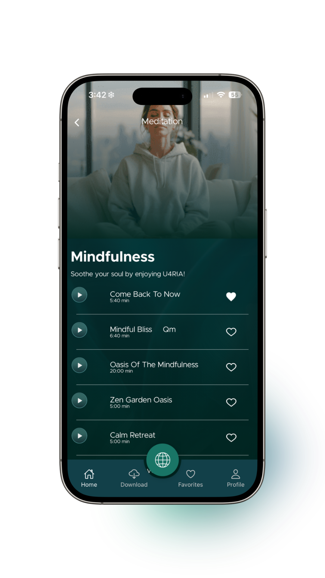 Quick Meditation feature with guided sessions